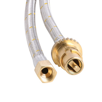 Bromic Stainless Steel Braided Gas hose  3/8 SAE FF x Male Bayonet x 3000mm - 10HAS3000