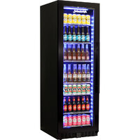 Schmick Black Upright Glass Door Drinks Refrigerator Model BD425B-B Left Hinged