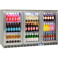 Rhino Glass 3 Door Alfresco Outdoor Bar Fridge All Stainless Energy Efficient Alfresco 330L