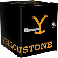 Yellowstone Retro Black Small Vintage Mini Bar Fridge 46 Litre With Opener