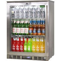 Rhino Stainless Steel 1 Heated Glass Door Bar Fridge With Low Energy Consumption - Left Hinged