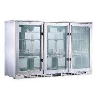 Rhino Stainless Steel 3 Door Heated Glass Bar Fridge Model SG3H-HD