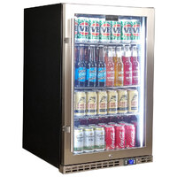 Schmick Stainless Steel Quiet Front Venting Under Bench Triple Glazed Glass Door Bar Fridge Model SK146-SS