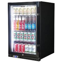 Schmick Black Quiet Front Venting Under Bench Heated Glass Door Bar Fridge Model SK146L-B-HD