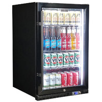 Schmick Black Quiet Front Venting Under Bench Heated Glass Door Bar Fridge Model SK146R-B-HD