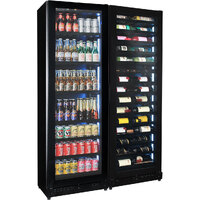 Upright Slim Depth Quiet Running Glass Front 3 Zone Beer And Wine Fridge With 5 x LED Colour Options