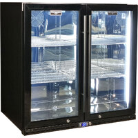 Schmick Black Quiet Running Front Venting Under Bench Triple Glazed 2 Door Bar Fridge Model SK245-B