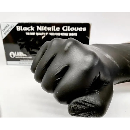 BLACK NITRILE GLOVES POWDER FREE BLACK NITRILE DISPOSABLE GLOVE BOX of 100(L) - BNG10-L