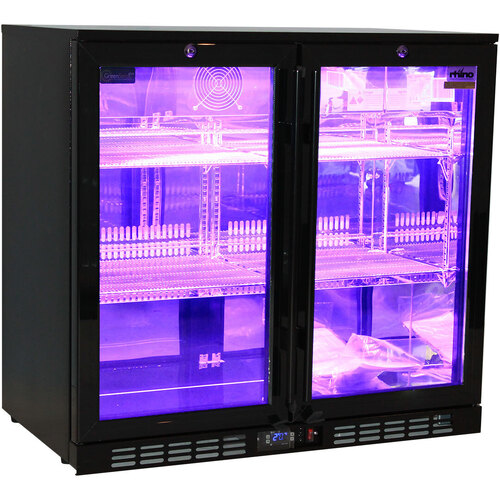 Rhino Night Club Quiet Running Multi LED Light Coloured Bar Fridge