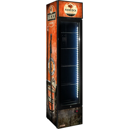 Hancock Fuel Pump Branded Skinny Upright Bar Fridge